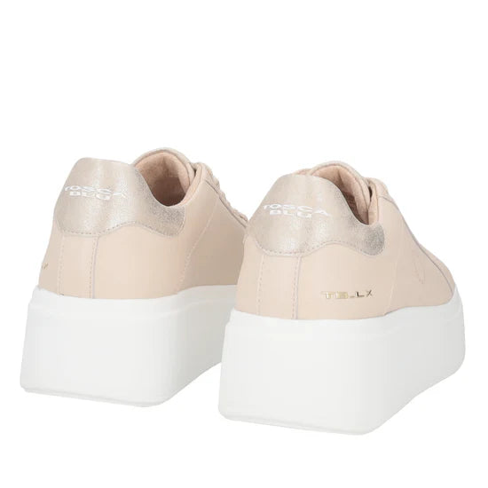 Sneaker Tosca Blu SS2502S014 Elettra con fiori in strass colore beige