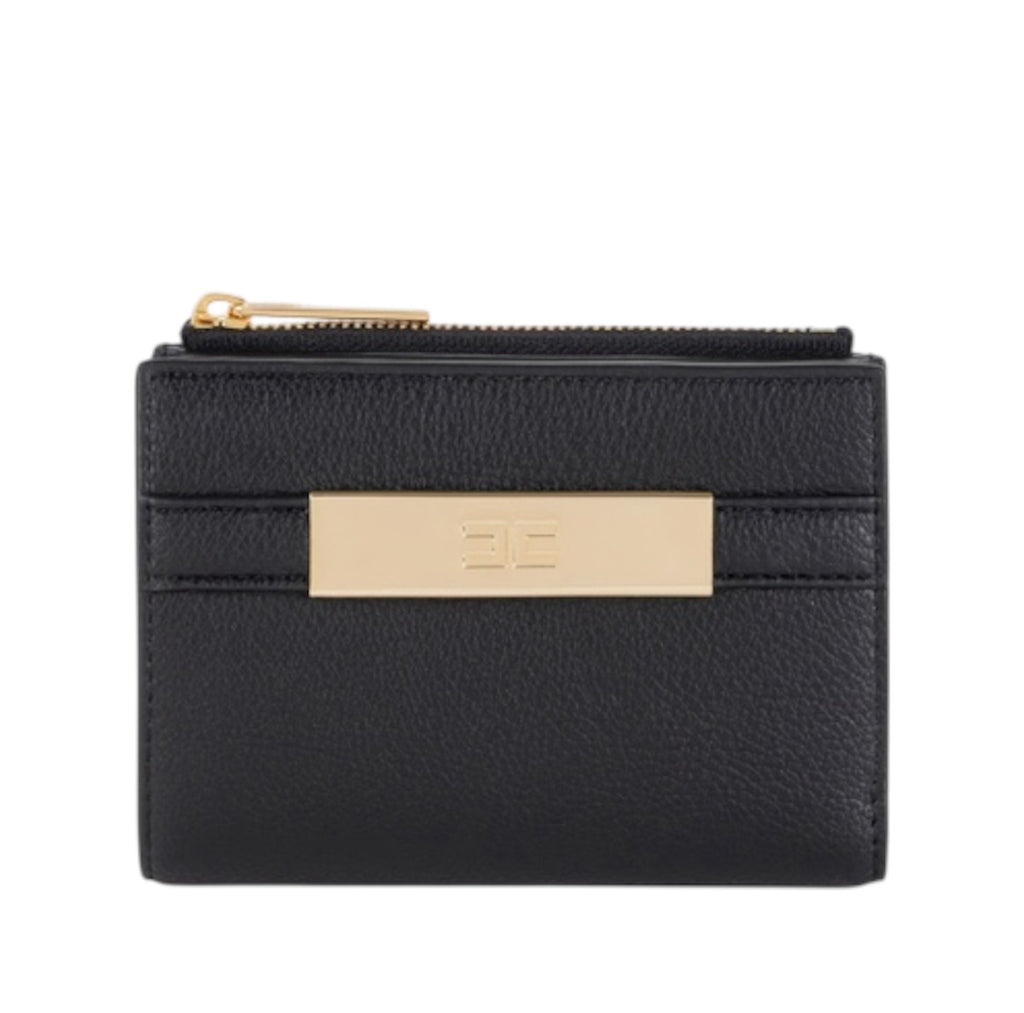 Portafoglio Elisabetta Franchi PF61A56E2 con placca logo Nero