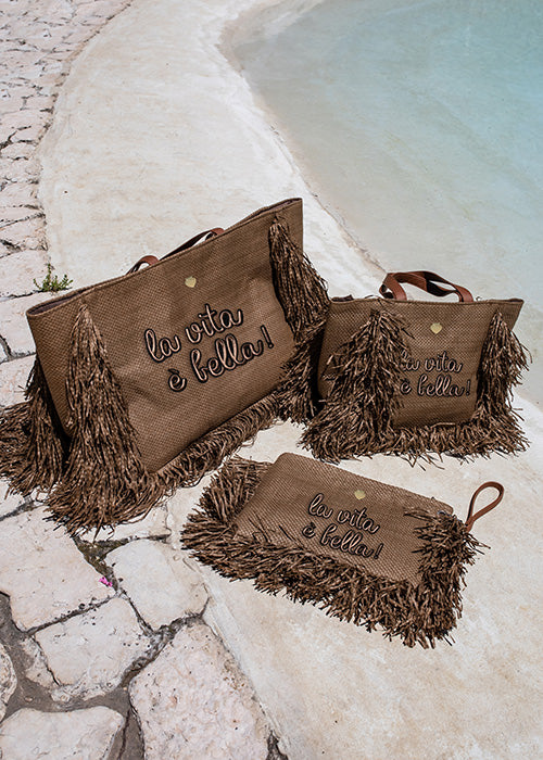 Borsa Le Pandorine Vita Bag Shopper mare Vita Natural