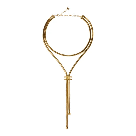 Collana Elisabetta Franchi CO57A57E2 con trama snake e logo