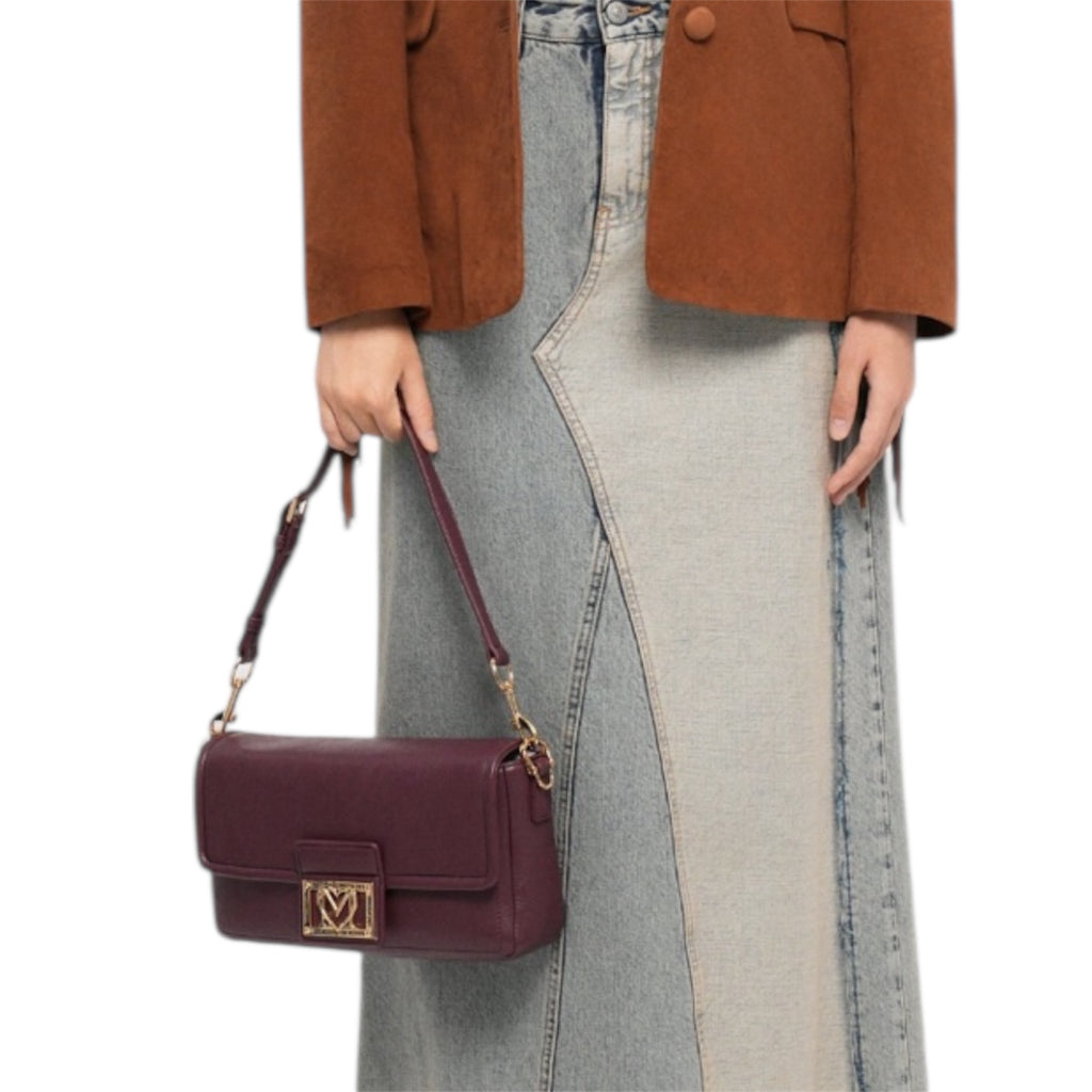 Borsa Love Moschino JC4086 Flap Bag Logo Metallico Vino