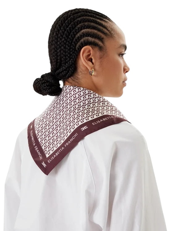 Foulard Elisabetta Franchi FO15F56E2 in twill di seta con stampa