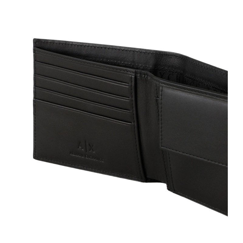 Portafoglio Armani Exchange Uomo 958098 CC845 Nero logo stampato