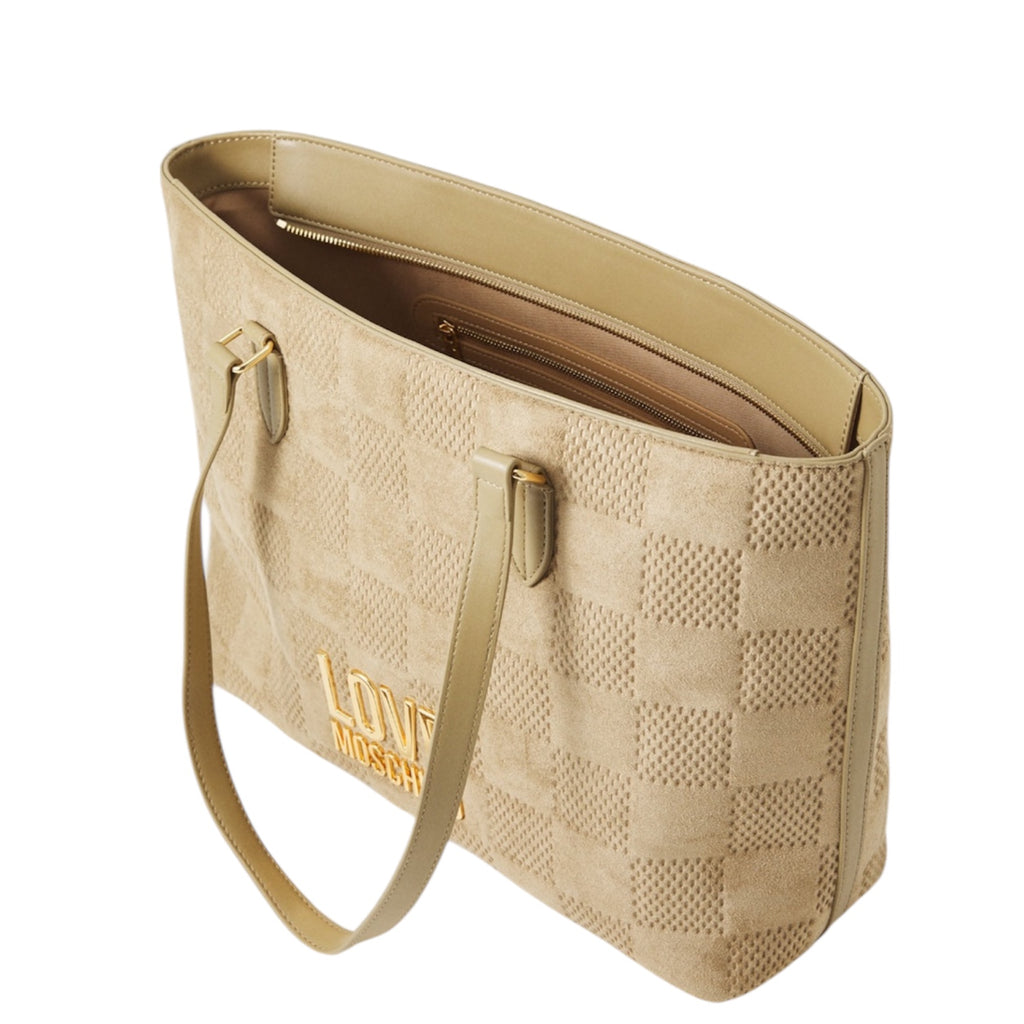 Borsa Love Moschino JC4123 Shopper Pu Velour Sabbia