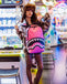 ZAINO SPRAYGROUND ART7694 PINK AND BLACK DRIP CHECK DLXSV BACKPACK