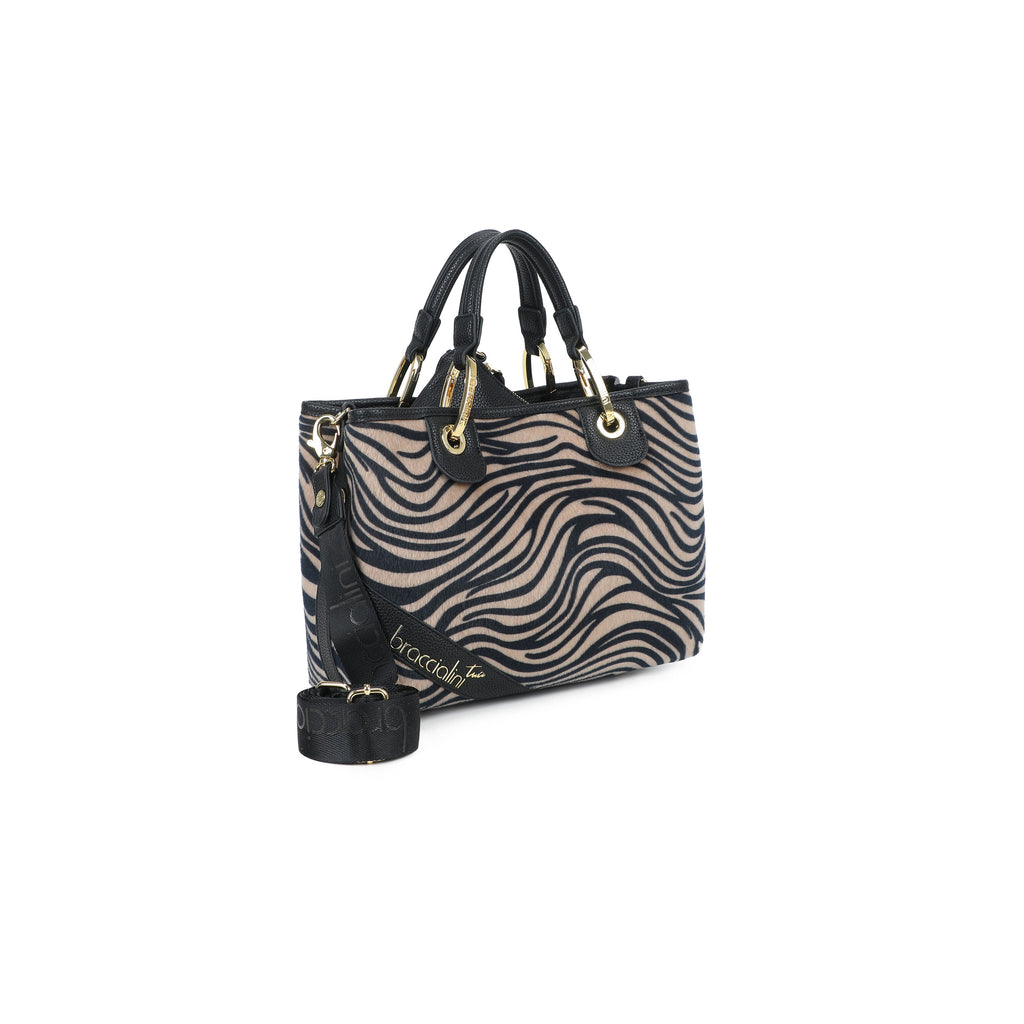 Borsa Braccialini Beth Animalier B18571 Tote Medium Fantasia Zebrata