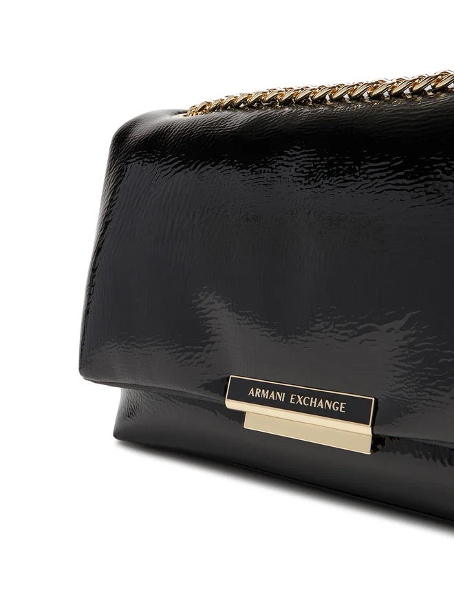 Borsa Armani Exchange XW000355 AF17239 Flap Bag Big Puffy lucida nera