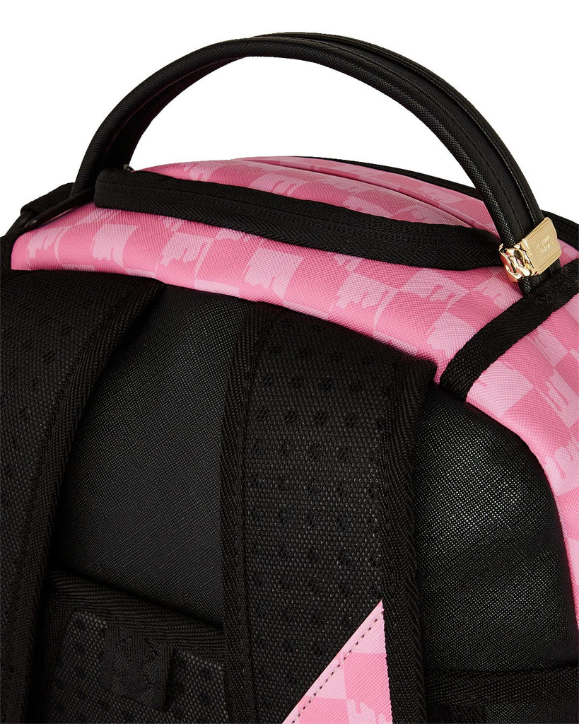ZAINO SPRAYGROUND ART7694 PINK AND BLACK DRIP CHECK DLXSV BACKPACK