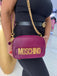 Borsa Moschino Couture art 7475 camera bag lettering logo borgogna