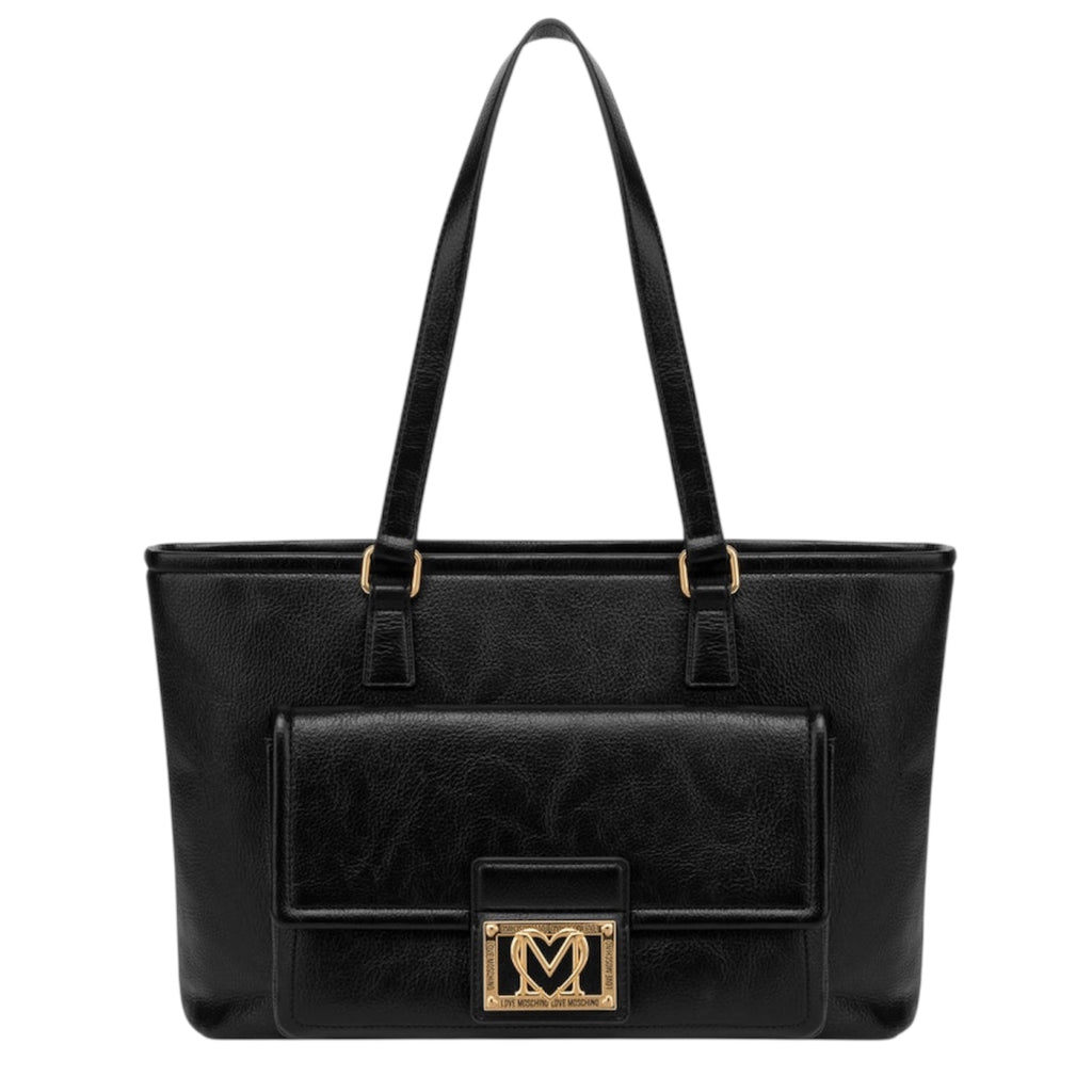 Borsa Love Moschino JC4087 Shopper logo metallico nera