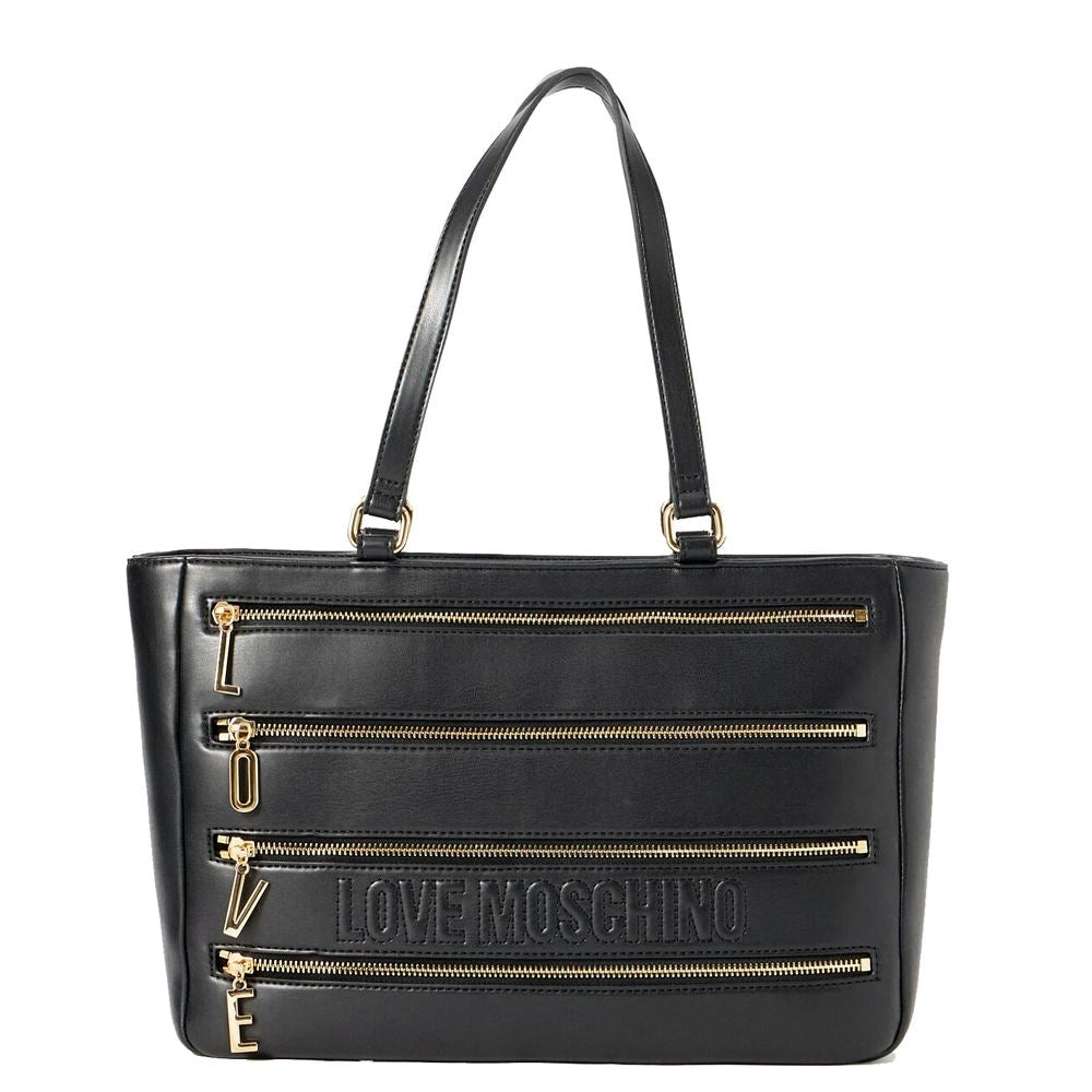 Borsa Love Moschino JC4342 Shopper con cerniere nera