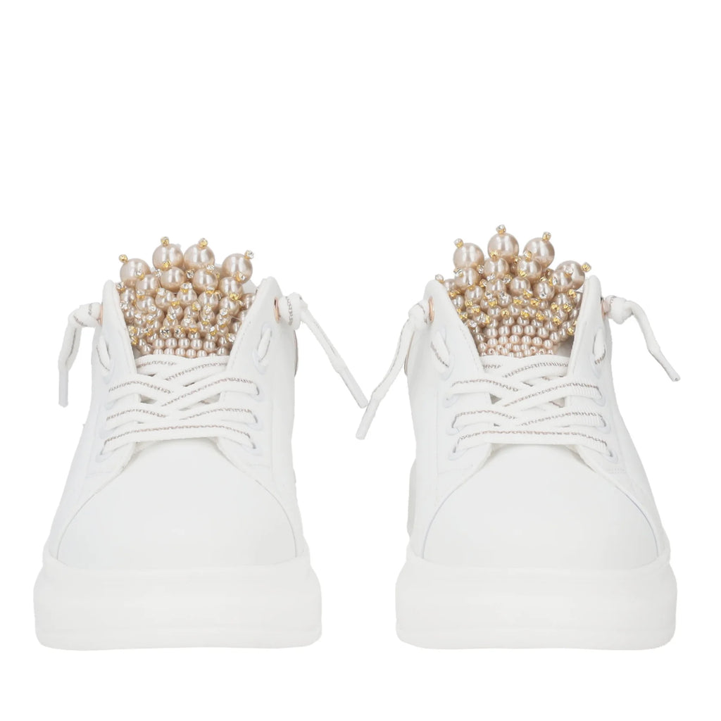 Sneaker Tosca Blu SF2501S007 slip-on Chic con perle colore bianco-beige