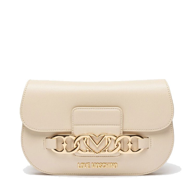 Borsa Love Moschino JC4041 Tracolla fibbia cuori Avorio