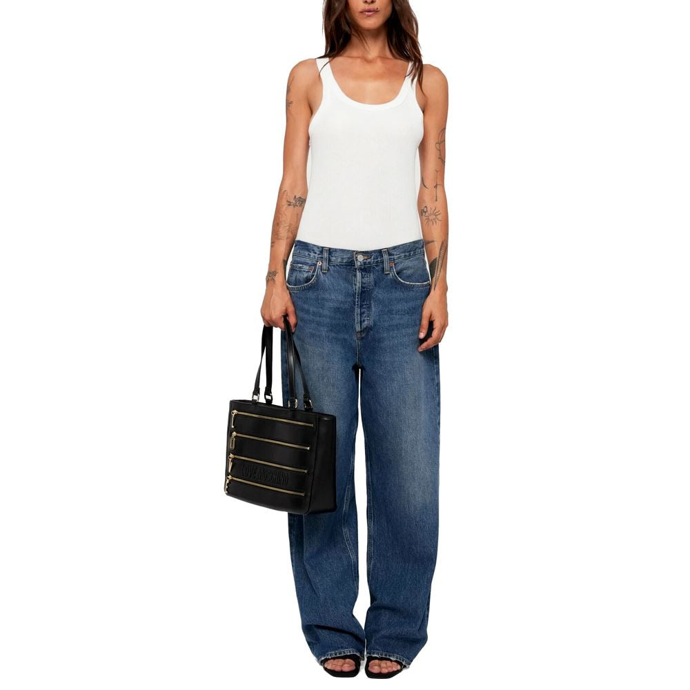 Borsa Love Moschino JC4342 Shopper con cerniere nera