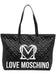 Borsa Love Moschino JC4376 Shopper matelasse nera logo bianco