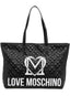 Borsa Love Moschino JC4376 Shopper matelasse nera logo bianco