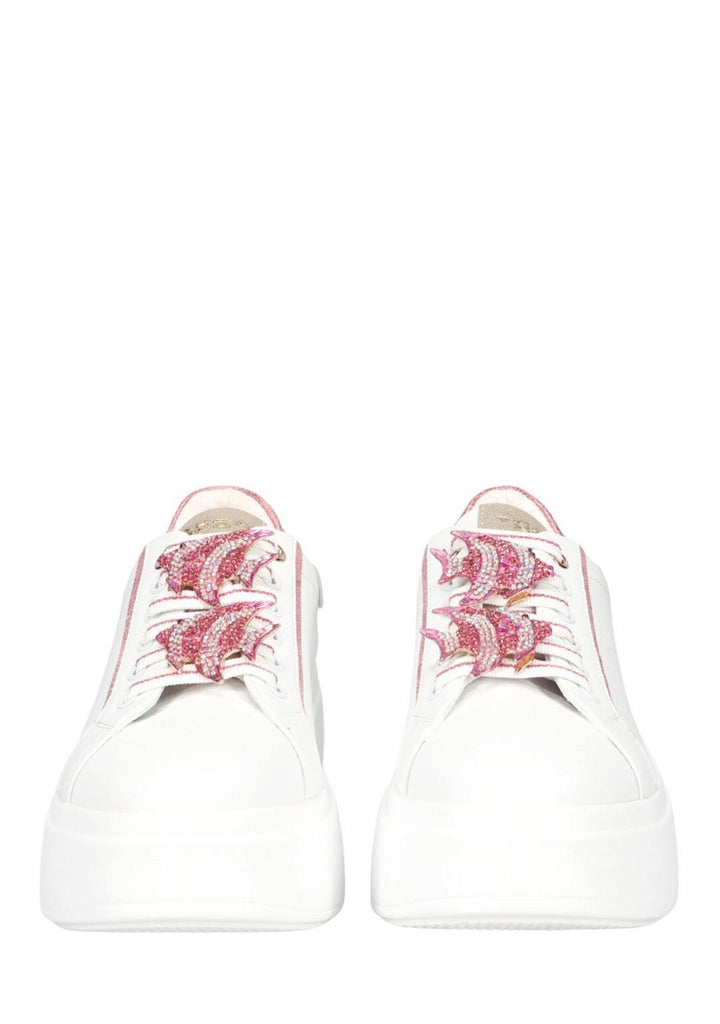 Sneaker Tosca Blu  Art SS2502S010 Elettra con accessorio gioiello colore bianco/fuxia