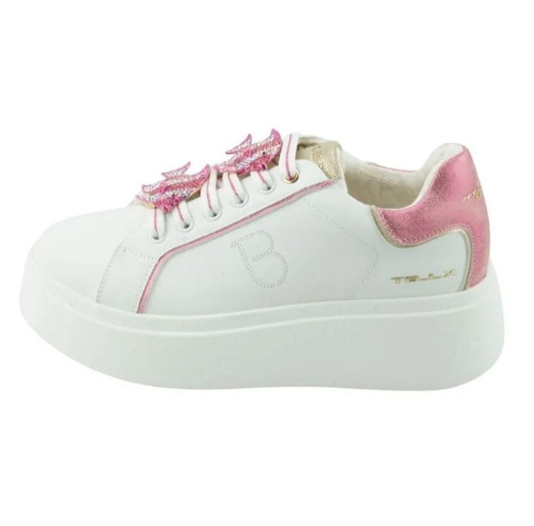 Sneaker Tosca Blu  Art SS2502S010 Elettra con accessorio gioiello colore bianco/fuxia