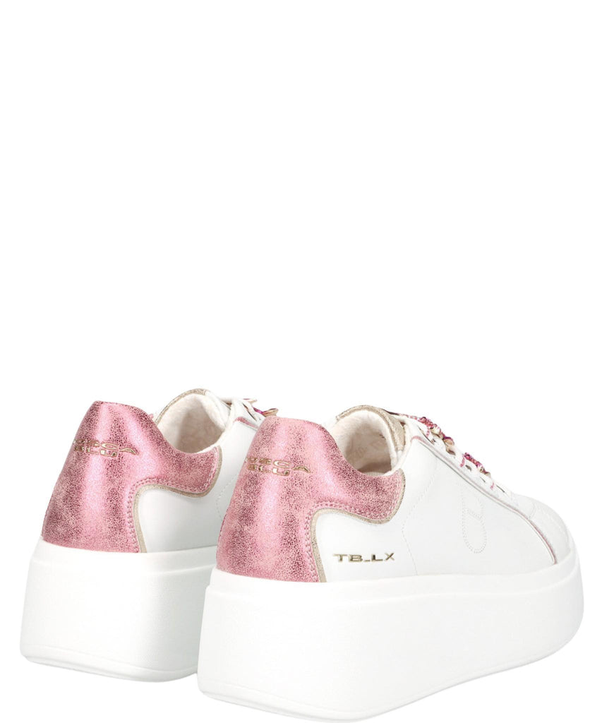 Sneaker Tosca Blu  Art SS2502S010 Elettra con accessorio gioiello colore bianco/fuxia