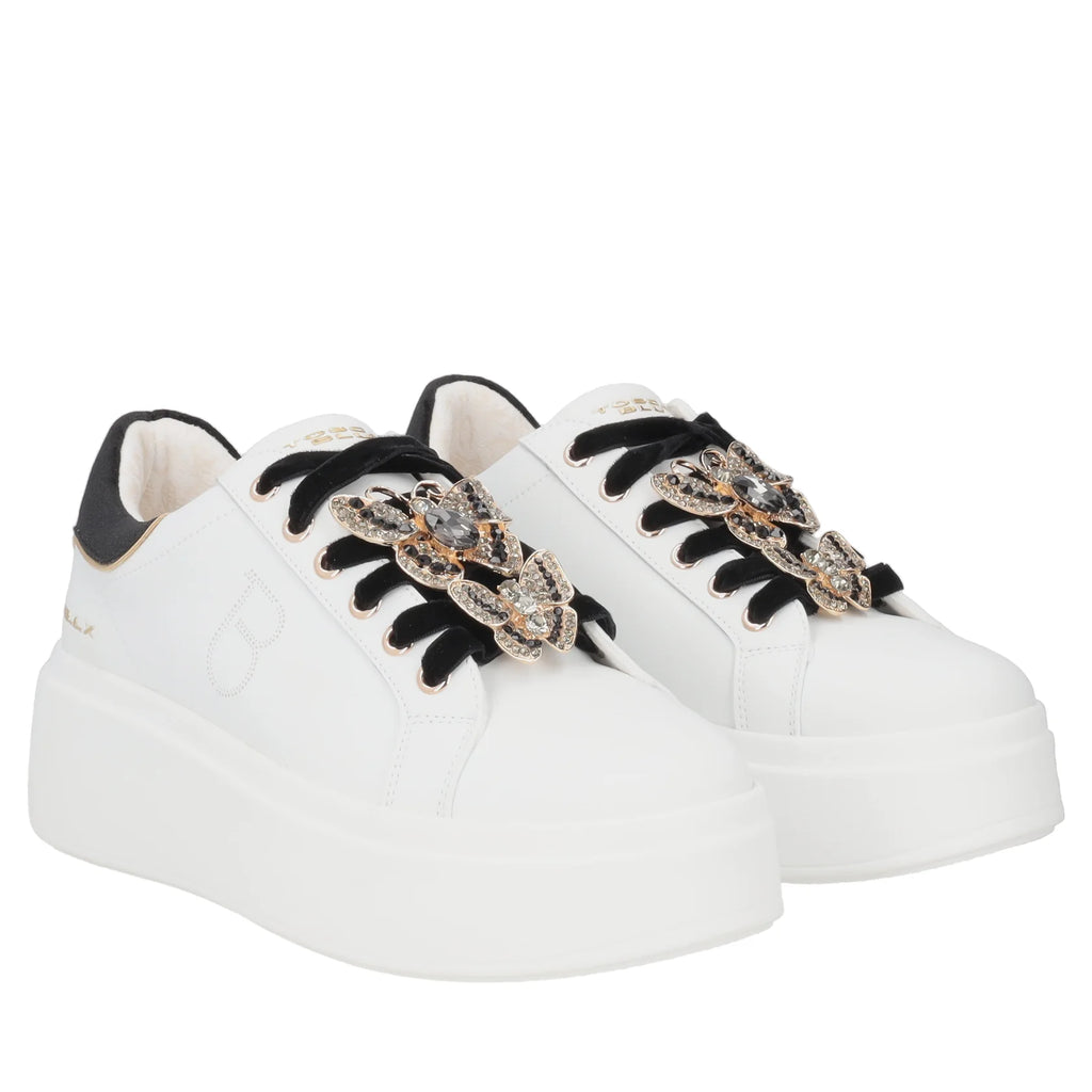Sneaker Tosca Blu SF2502S020 Dazzling con farfalle gioiello colore bianco-nero