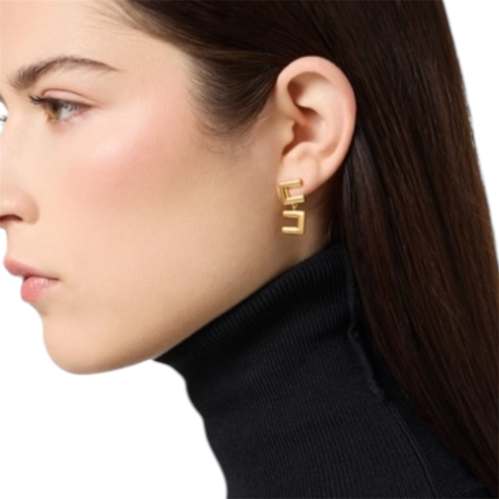 Orecchini Elisabetta Franchi OR54A57E2 con logo pendente