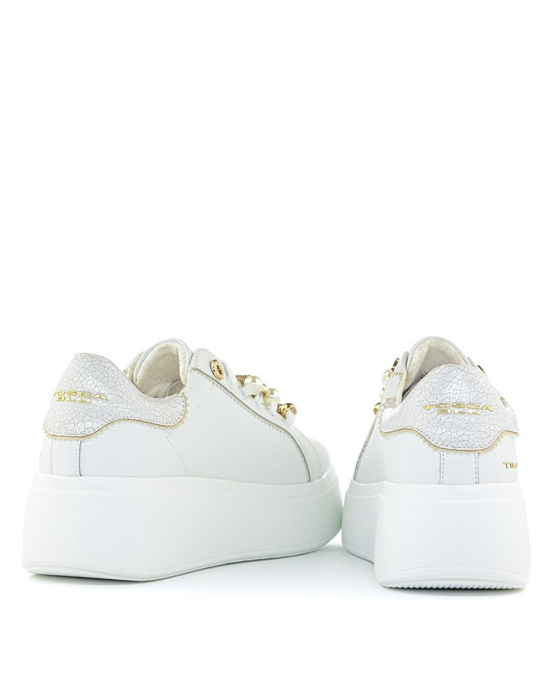 Sneaker Tosca Blu SF2502S020 Dazzling con charm colore bianco-oro