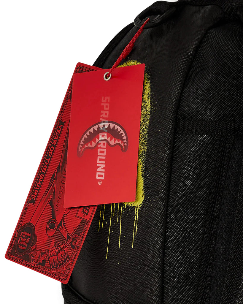 ZAINO SPRAYGROUND ART7620 SHARK CENTRAL STENCILS- BLACK DLXSV BACKPACK