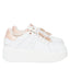 Sneaker Tosca Blu SS2502S011 Elettra con fiori in strass colore bianco/cipria