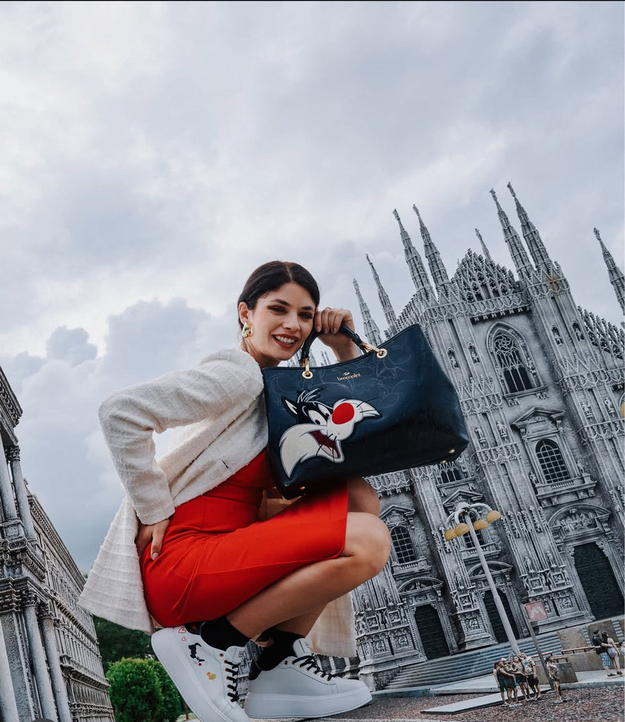 Borsa Braccialini Beth LT233 Tote Big Gatto Silvestro