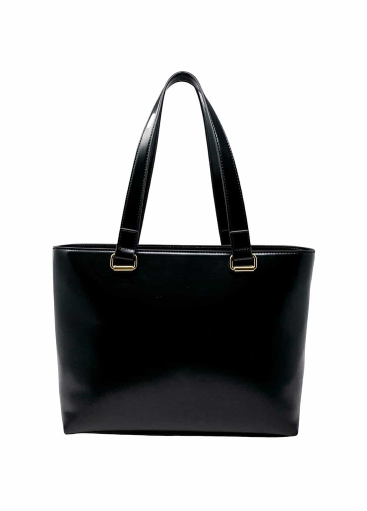 Borsa Love Moschino JC4141 Shopper nappa nera ciondolo cuore rosso
