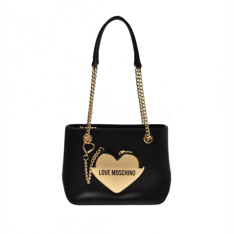 Borsa Love Moschino JC4130 Shopper medium nera tasca cuore portamonete