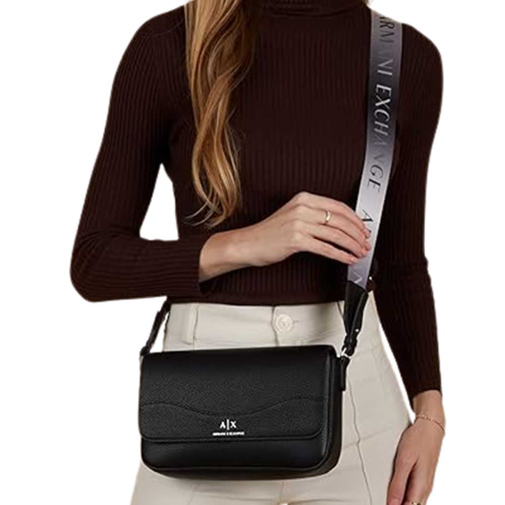 Borsa Armani Exchange art 942912 CC783 nera con tracolla in tessuto