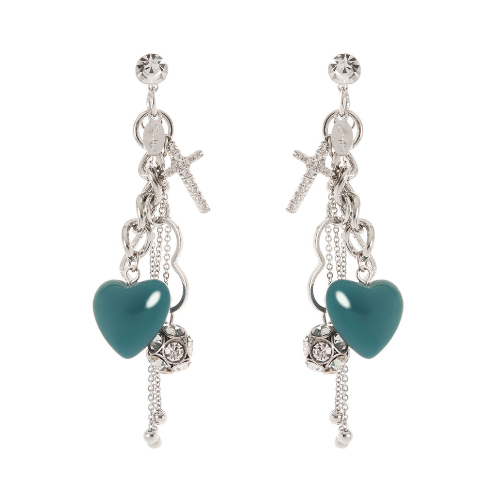 Orecchini Sodini art 920192H lunghi cuori e croce Eros