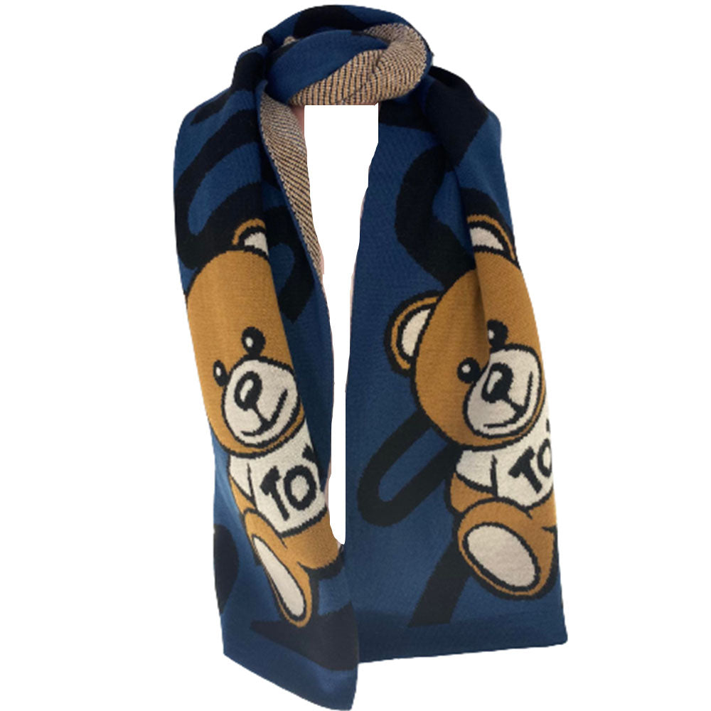 Sciarpa Moschino art 30685 fantasia logo con teddy centrale