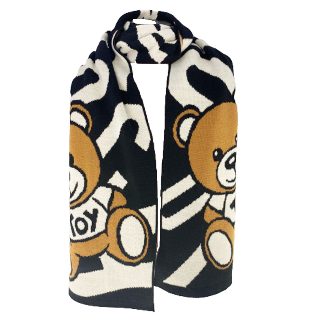 Sciarpa Moschino art 30685 fantasia logo con teddy centrale