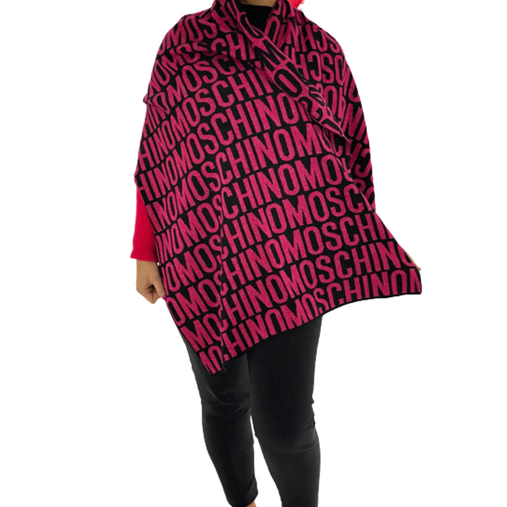 Sciarpone Moschino art 30624 con fantasia logo lurex