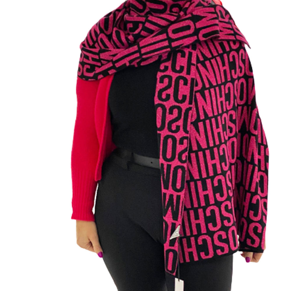 Sciarpone Moschino art 30624 con fantasia logo lurex