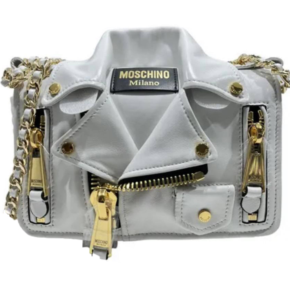 Borsa Moschino Couture art 7430 biker bag media ghiaccio