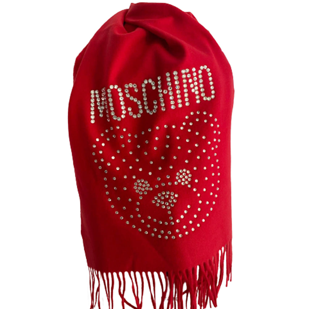 Sciarpa Moschino art 30736 con frange e strass