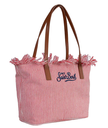 Borsa Saint Barth City Bag Fringe A Righe Rosse CBF0001 01771L