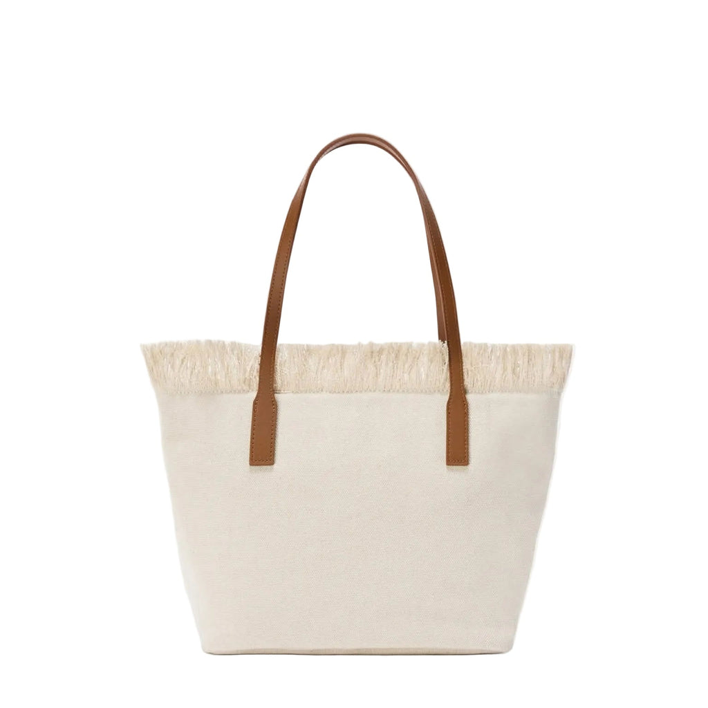 Borsa Saint Barth City Bag In Canvas Con Fringe CBM001 00302L