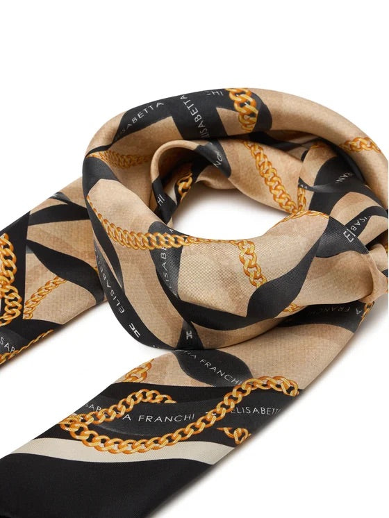 Foulard Elisabetta Franchi FO16L61E2 maxi quadrato con fantasia catene