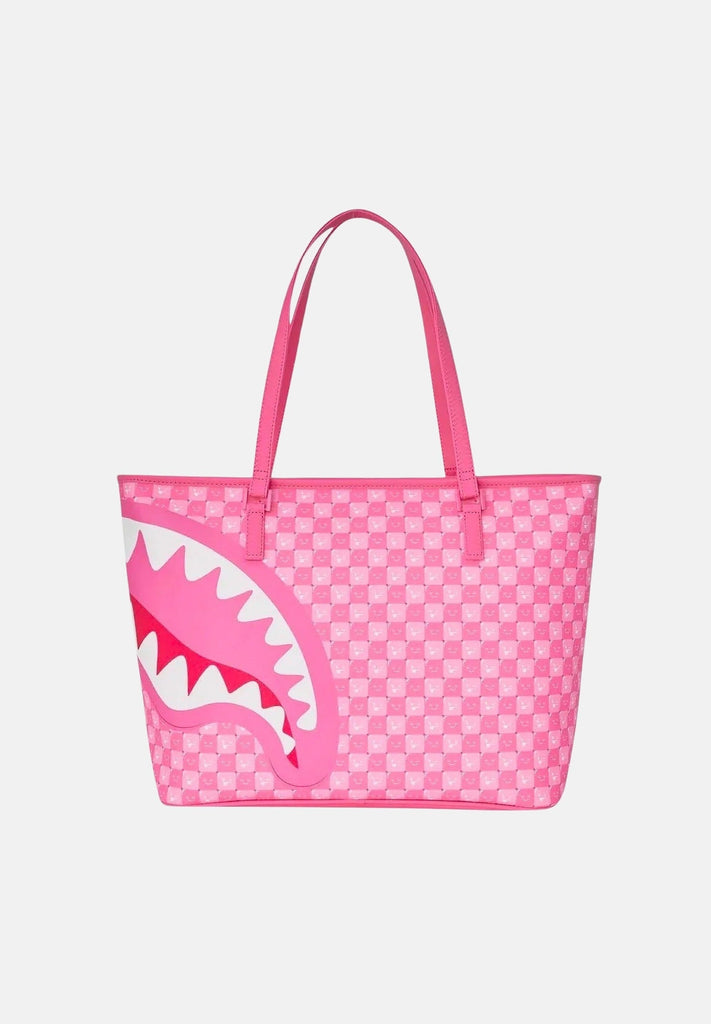 BORSA SPRAYGROUND 9320 SHOPPER PINK NEW CHECK FACES TOTE