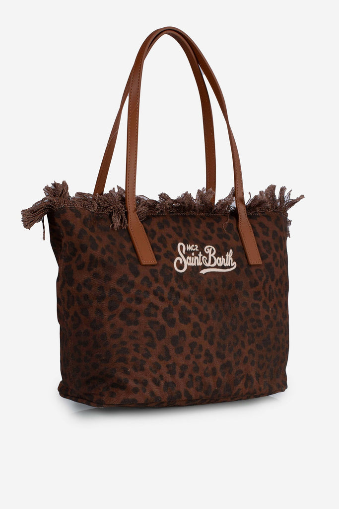 Borsa Saint Barth  fringe dark  Leopard mid CBMF001 00588L