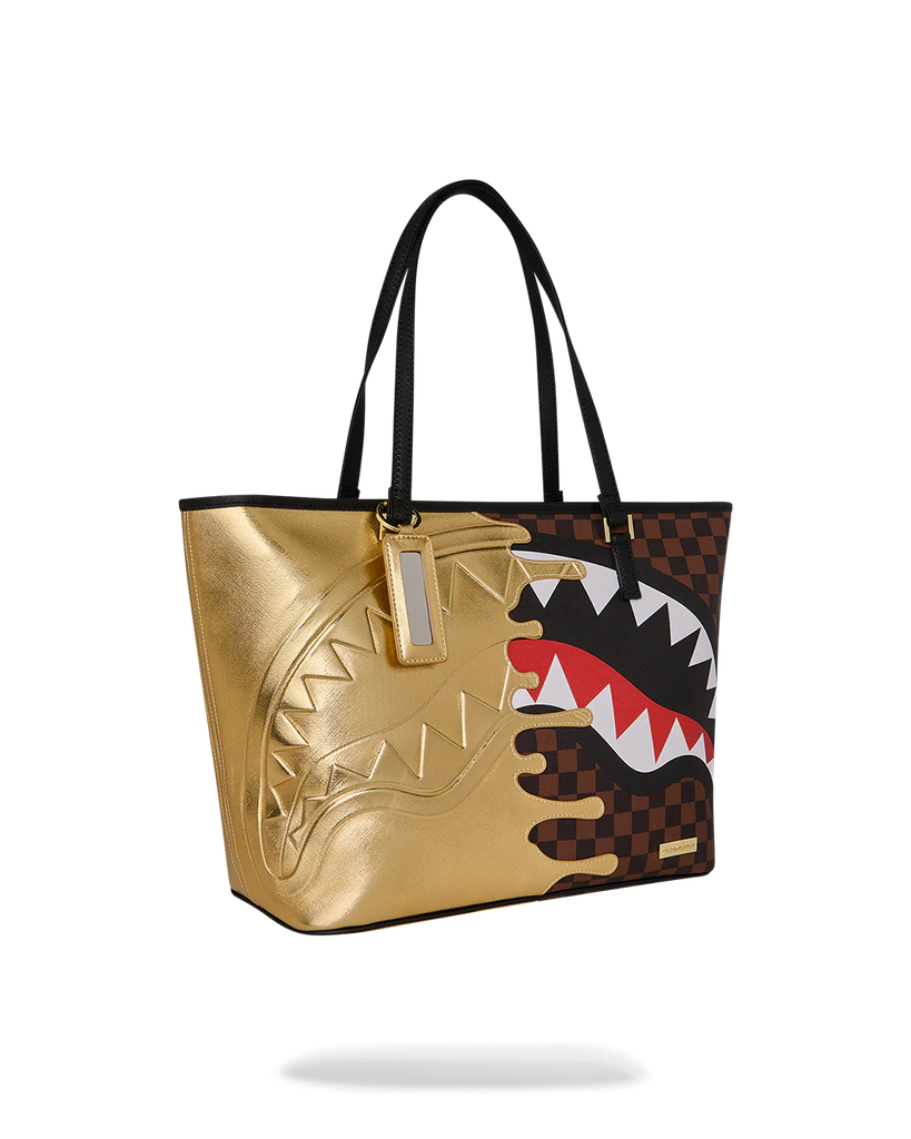 BORSA SPRAYGROUND 9345 SHARKS IN PARIS GOLD DRIP TOTE