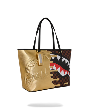 BORSA SPRAYGROUND 9345 SHARKS IN PARIS GOLD DRIP TOTE