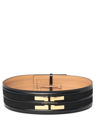 Cinturone Elisabetta Franchi CT02S61E2 con dettagli logo gold