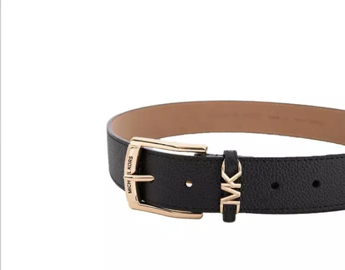 Cintura Michael Kors con logo MK in pelle nera
