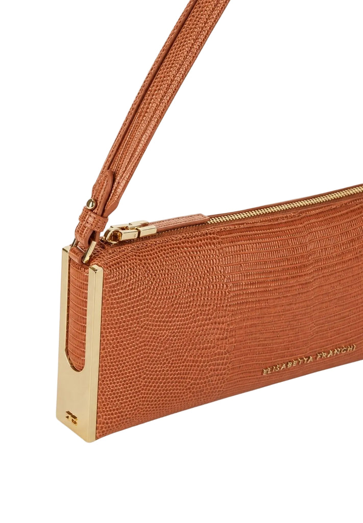 Borsa Elisabetta Franchi BS15A66E2 a spalla nera con stampa effetto lucertola