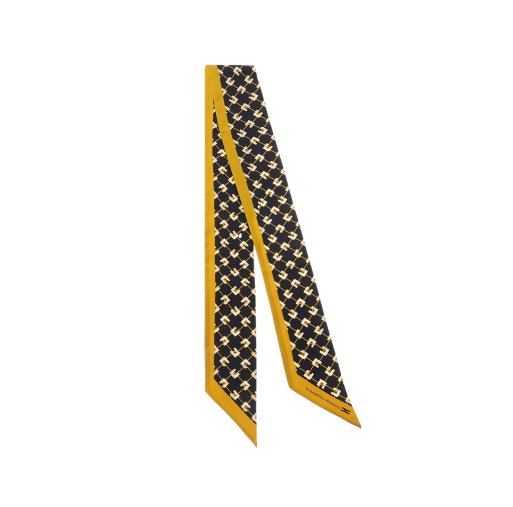 Foulard Elisabetta Franchi FO03F51E2 sottile in twill di seta stampa rombi